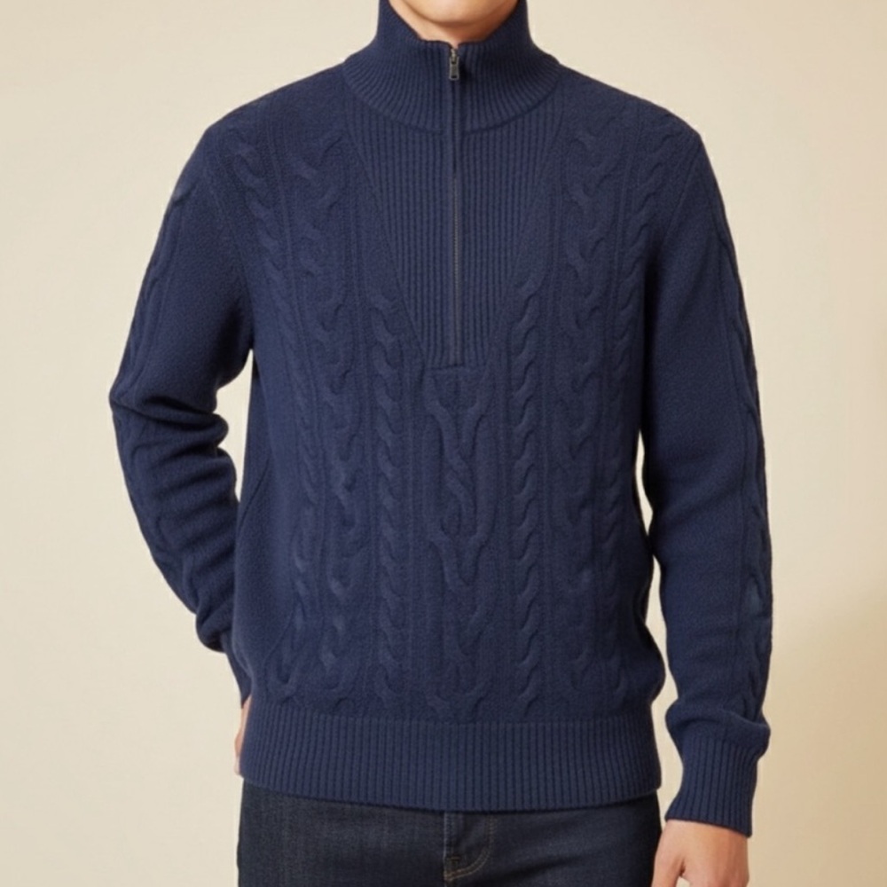 J.CREW Cable Knit Zip Sweater